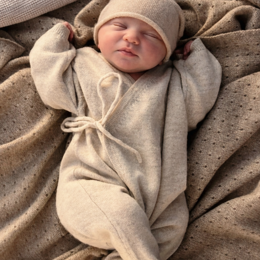 Freckle Label Almond Cashmere Babygrow