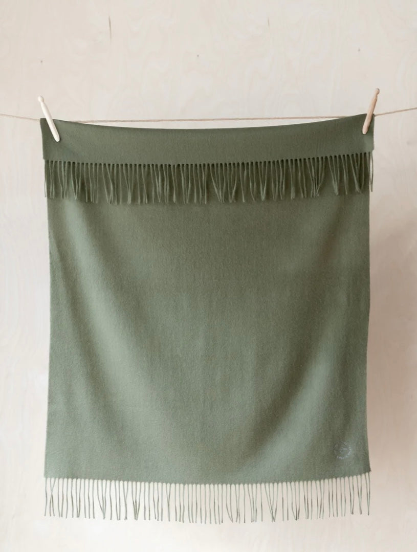 Super soft lambswool baby blanket- olive